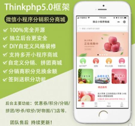 ThinkPHP微信小程序拼团秒杀分销积分商城源码 独立后台支持多开