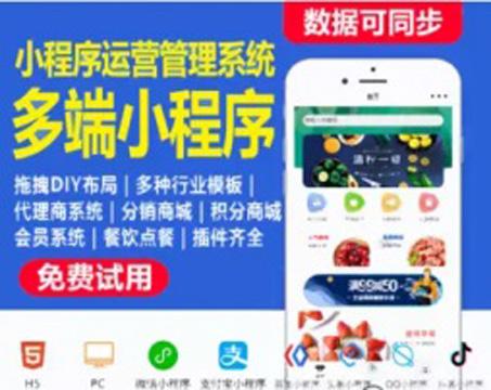 ThinkPHP微信万能门店小程序运营管理系统 多端多行业模板 拖拽DIY布局