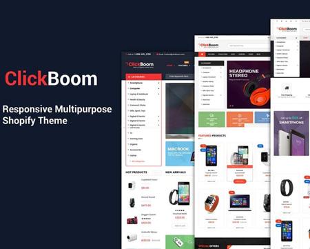 shopify主题ClickBoom跨境电商外贸主题模板，PHP电子商务手机响应式电子数码商城源码