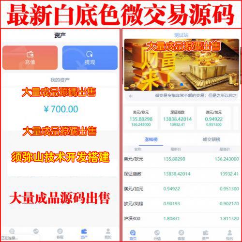 【完整版】白底色微盘| 微交易源码 | K线时间盘｜期货｜股票｜虚拟币｜点位盘｜外汇贵金属交易平台｜去除短信｜可接在线客服