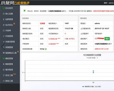 小旋风蜘蛛池站群X5.1完美破解不限授权 增加MIP模型（MIP模板专用，百度友好）